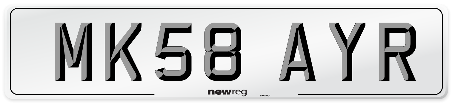 MK58 AYR Number Plate from New Reg